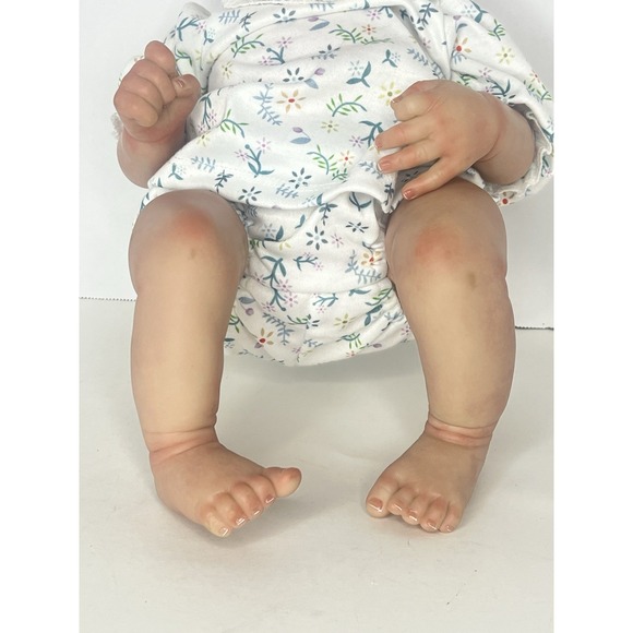 Reborn Style Baby Doll Realistic Newborn Vinyl Cloth Body Blue Eyes - Picture 4 of 11